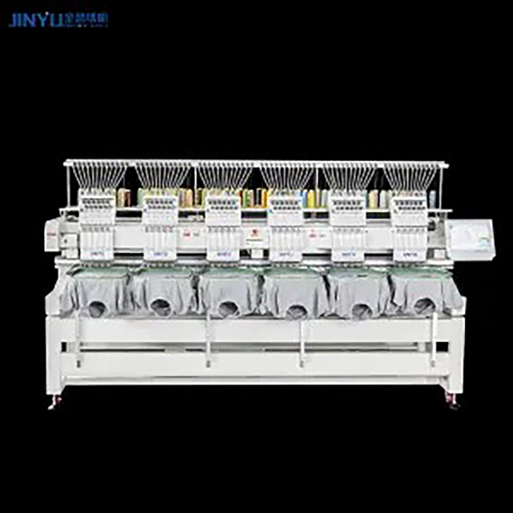 Embroidery machine in use